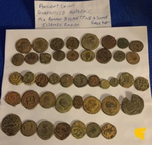 43 antike Münzen garantiert echt Mix römisch byzantinisch griechisch und islamisch SCHÖN - Bild 1 von 24