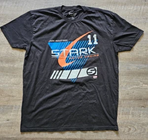 Marvel Juniors T Shirt XL Black Tony Stark Industries Motor Racing 11 Iron Man - Picture 1 of 4