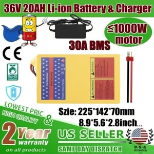 36V 20Ah Lithium ion Battery Pack for 350W 500W 750W 1000W Electric Motor 13s7p - Picture 1 of 14