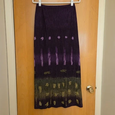 Vintage Chacok Velvet Maxi Skirt Size S Pleated Royal Purple Witchy Whimsigoth - Image 1 of 4