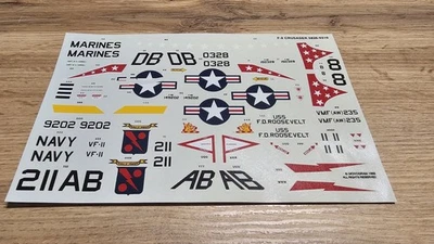 F-8E Crusader Monogram 1/48 Decals - Immagine 1 di 2