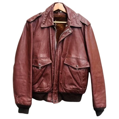 Schott Leather Flight Jacket G-1 A-2 Type Size 40 Brown Vintage Real Leather F/S - Image 1 of 4