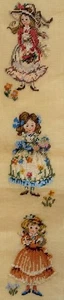 Preworked GIRLS DRESSES Bell Pull Table Runner Needlepoint Canvas 4 1/4 x 25 1/8 - Picture 1 of 5