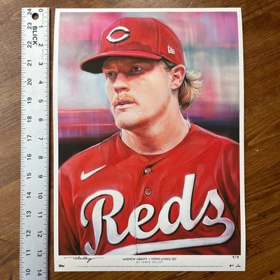2024 Topps Living ANDREW ABBOTT 10x14 Art Print JARED KELLEY Signed SP #9/9 - Image 1 of 4