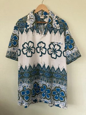 Vintage Men’s Lauhala Hawaiian Shirt Size XL 60s Cotton blend loop collar - Image 1 of 4