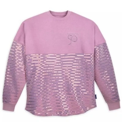 Camiseta Walt Disney World rosa 50º aniversário lantejoulas rosa Disney Spirit pequena - Imagem 1 de 4