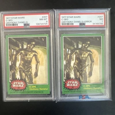 1977 Star Wars Complete Set Series 4 With 2 Graded C-3PO Error Card Grade 7  - Image 1 of 4