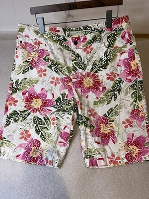 Pantalones Cortos Caribbean Joe Para Mujer 16W Rosa Verde Blanco Floral Tropical Informal Playa Foto 1 de 4