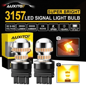 3157 3156 T25 LED Strobe Flash Turn Signal Light Bulbs 3000K Amber Super Bright - Picture 1 of 22
