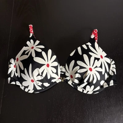 VENUS Mujer D-Cup Con Aros Acolchado Bikini Traje de Baño Top Negro/Blanco/Rojo Floral Foto 1 de 4