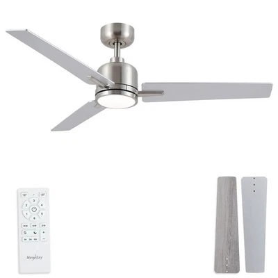 48 Inch Ceiling Fans with Lights Remote, Brushed Nickel Ceiling Fans Dimmable... - Image 1 of 4
