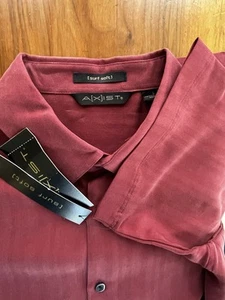 NWT Axist Surf Soft Mens L Dark Red Button Up Shirt Casual Beach Street EUC - Picture 1 of 5
