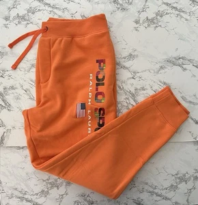 Polo Sport Ralph Lauren Racing Series Patchwork Fleece Jogger Pants Size Large - Picture 1 of 8