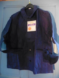 ALTE BLAUE ARBEITSJACKE BAUMWOLLE GR. 50 "MIT ETIKETT DIE SPINNERIN" SANFOR - Bild 1 von 5
