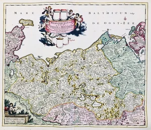 Mecklenburg-Vorpommern Rostock Ostsee Wismar Schwerin Güstrow map Karte de Wit - Picture 1 of 1
