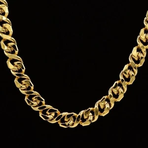 Givenchy Vintage Heavy Necklace Gold Cuban Chain 24" Chunky Unisex Signed BinM - Picture 1 of 12