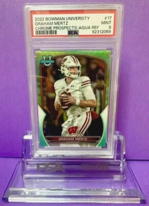 Graham Mertz #22/299! PSA 9! ¡Refractor acuático cromado Bowman University 2022! 🏈 - Imagen 1 de 2
