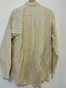 Brooks Brothers Mens Long Sleeve Shirt XL Cotton Plaid Yellow Non Iron - Picture 1 of 6
