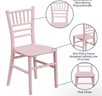 Kids Pink,White,Blue Resin Chiavari Chair Set Of 10 Of Any Color - Image 1 of 2