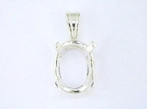 Ovaler gewellter Anhänger Anhänger Fassung Sterlingsilber - Bild 1 von 2