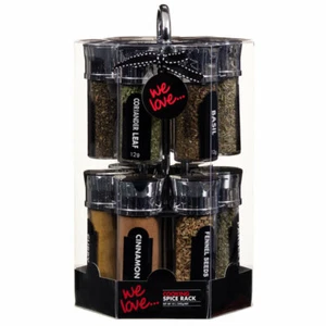 Revolving Spice Rack Storage Stand 12 Spices Herbs With Chrome Holder - Picture 1 of 2