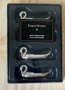 Juego de 4 soportes de cuchillos cubiertos plateados cisnes patos - Imagen 1 de 5