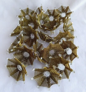 RARE FIND! vintage gold net reflectors for mini christmas lights set of 20 - Picture 1 of 4