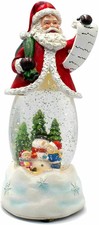 LED Christmas Santa Lantern Lights Glitter Water Spinner Decoration Ornament