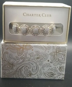 Charter Club Gold-Tone & Crystal Bracelet - NIB - JLY30 - Picture 1 of 9