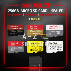 MICRO SD CARD 256GB SanDisk Ultra, Extreme Pro, Switch Fast Memory Class 10 Fast - Picture 1 of 8