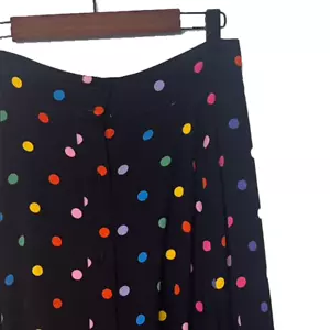 Collectif Black Multicolor Polka Dot A-Line Midi Skirt - Size 6 - Picture 1 of 5