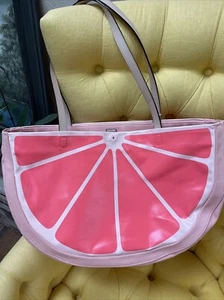 Kate Spade Pink Grapefruit Tote Bag Overnight Travel Bag $228 Boho Amalfi - Picture 1 of 20