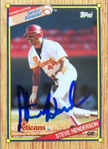 Steve Henderson Autographed 1989 Topps Senior League #9