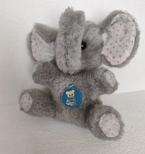 1983 Musical ELEPHANT Plush Wind-up Music grey Stuffed animal vintage - Picture 1 of 11