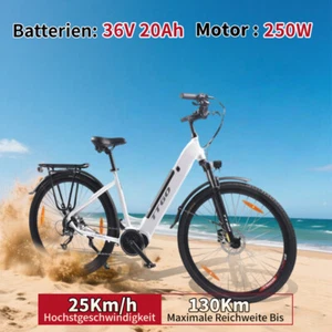 NEU 28 Zoll Mittelmotor City E-Bike 250W 36V 20Ah Elektrofahrrad Pedelec TTGO - Bild 1 von 12