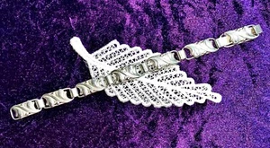 PULSERA De Colección Panel Pluma/Florido en Plata 830 por BERNHARD HERTZ - Imagen 1 de 7