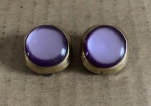 Moonglow Purple Gold Tone Clip on Earrings - Picture 1 of 4