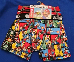Super Mario Brothers Boys 4 Pack Boxer Briefs Size M (8) NIP - Picture 1 of 7