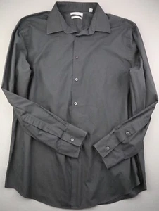 Camicia uomo Geoffrey Beene abbottonata aderente manica lunga nera taglia XL 17,5 34/35 - Foto 1 di 5