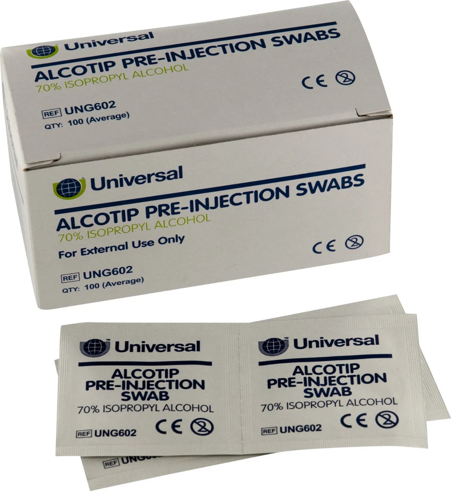 Universal Pre Injection Swabs 70% IPA Alcohol Wipes Skin Cleaning, Tattoo, Nails - Image 1 of 1