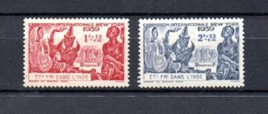 India (France) 1939 old set world exhibition stamps (Michel 116/17) nice MNH - Picture 1 of 2