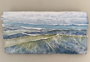 ORIGINAL Wall sculpture On Canvas, Ocean Abstract MAKE An OFFER - Picture 1 of 10