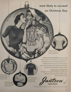 1949 Vintage Jantzen Pullover Druck Anzeige. Weihnachtspullover. - Bild 1 von 1
