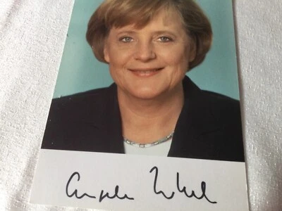 Autogrammkarte Angela Merkel Kanzlerin a.D. Original  Unterschrift. - Bild 1 von 2