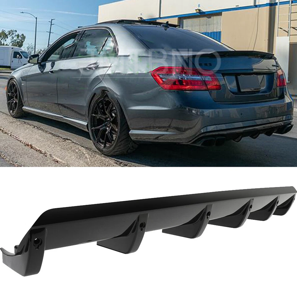 Difusor trasero 6 aletas parachoques labio divisor alerón para Mercedes Benz W212 E350 E550 Foto 1 de 4