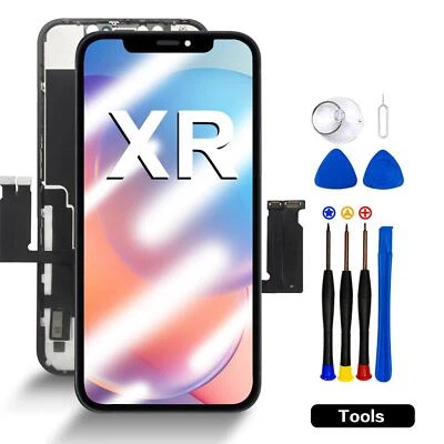 EFAITH ECRAN COMPLET POUR IPHONE XR LCD OLED NOIR NEUF VITRE TACTILE + VERRE TREMPE