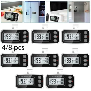 4/8xRefrigerator Thermometer Digital Freezer LCD Display w/Magnetic Hanging Hole - Picture 1 of 12