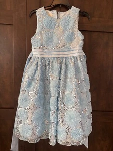 American Princess Pageant Dress Light Blue with Sequins 10 Girl - Picture 1 of 2