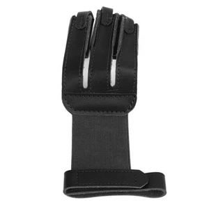 Black Cow Leather Archery Glove - 3 Finger Protection for All Ages - Picture 1 of 12
