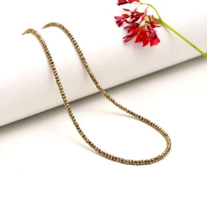Golden Pyrite Faceted Round 2-3MM Gemstone Beaded Beautiful Choker Necklaces 18" - Picture 1 of 8